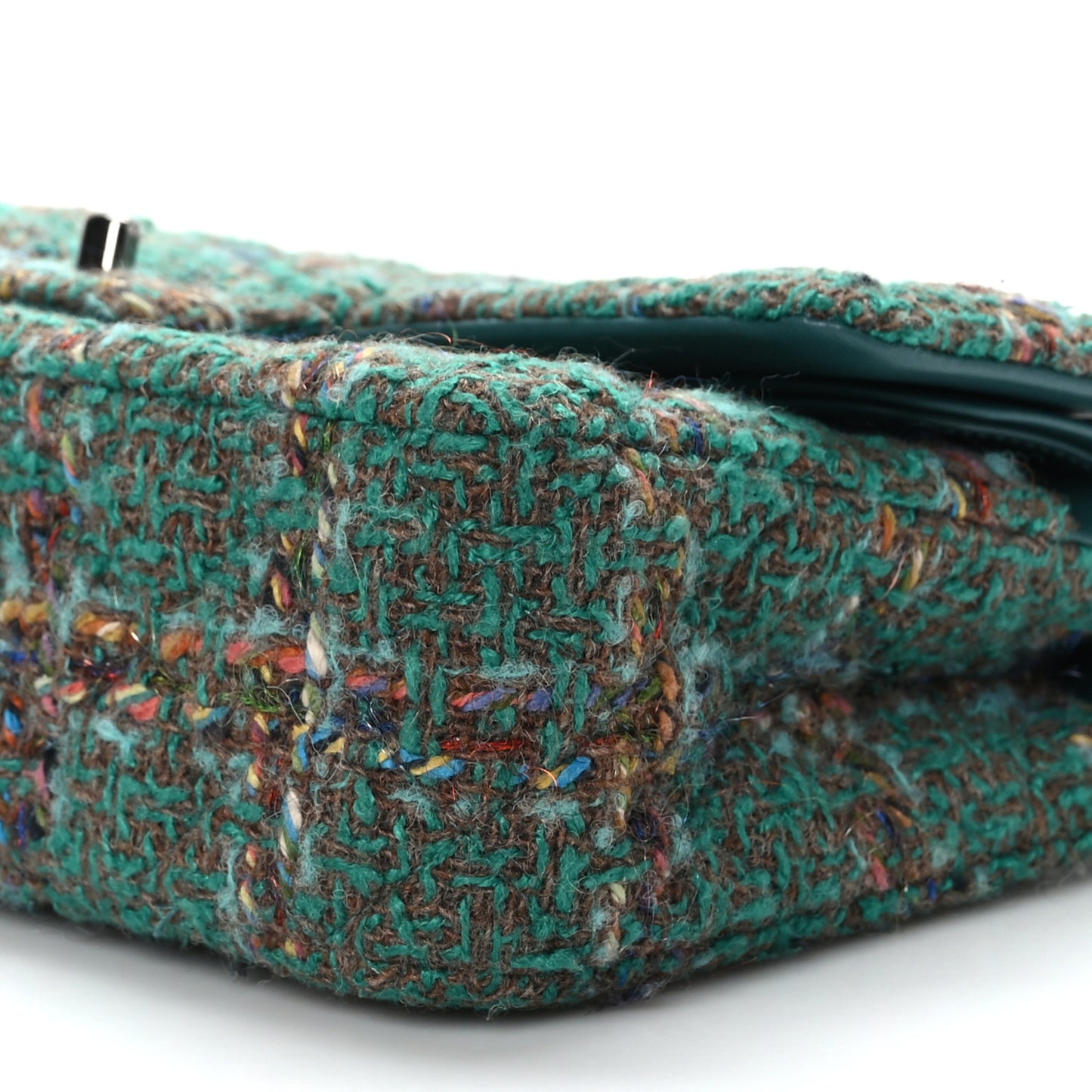 Wool Tweed Medium Double Flap Green