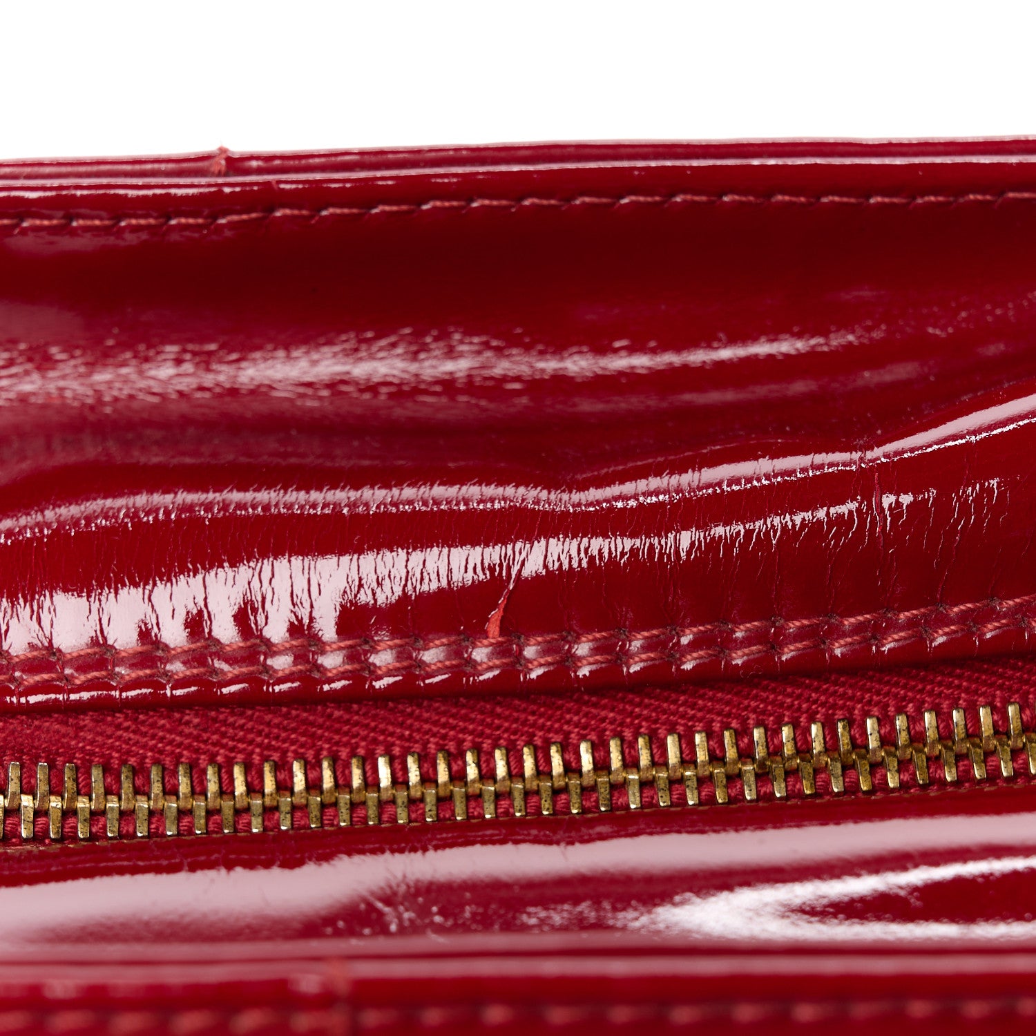 Chanel Patent Chocolate Bar East West Tote Red 11 of 11