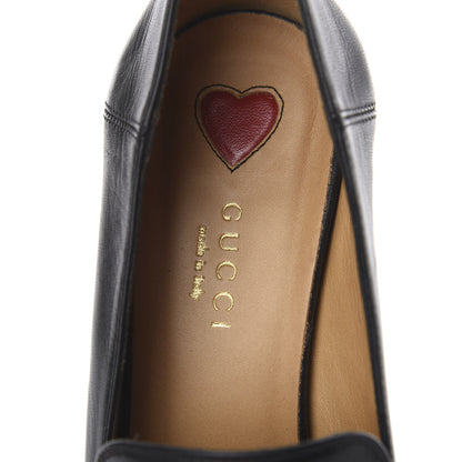 Gucci Malaga Kid Web Pearl Embellished Peyton 75mm Loafer Pumps 36.5 Black 8 of 12