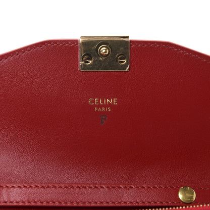 Celine Shiny Smooth Calfskin C Wallet On Chain Bag Red 8 of 11