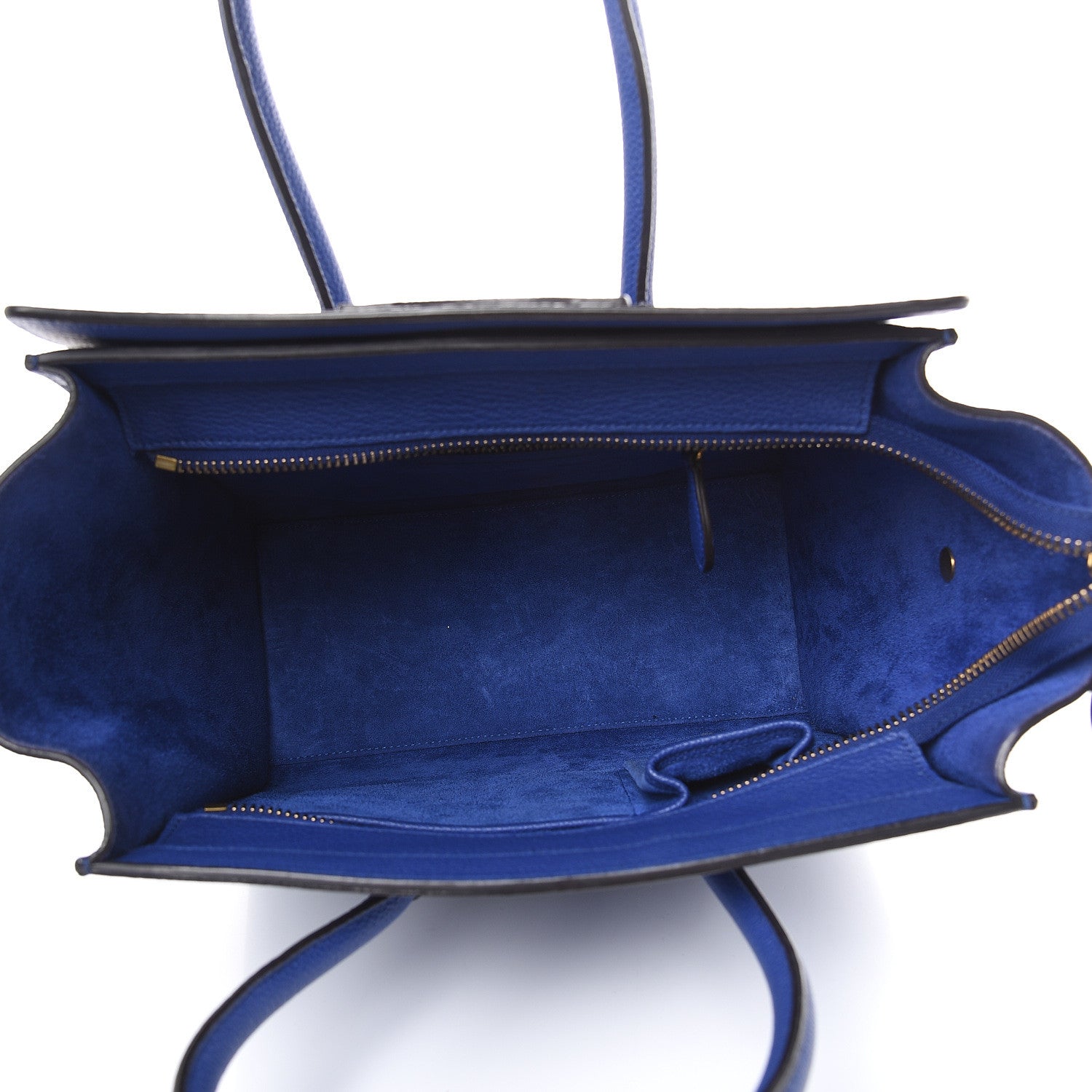 Celine Drummed Calfskin Micro Luggage Indigo 5 of 11