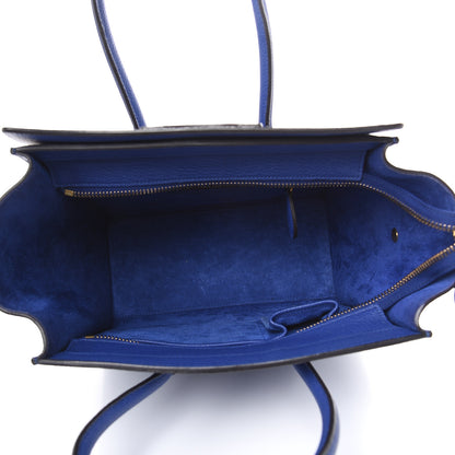 Celine Drummed Calfskin Micro Luggage Indigo 5 of 11