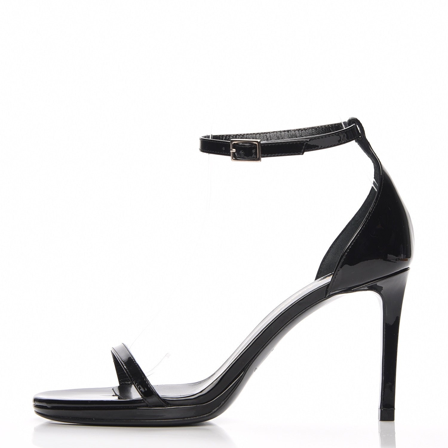 Saint Laurent Vitello Vernice Jane 80 Ankle Strap Sandals 36 Black 1 of 7