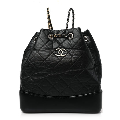 Chanel Aged Calfskin Quilted Small Gabrielle Backpack Black 1 of 9
