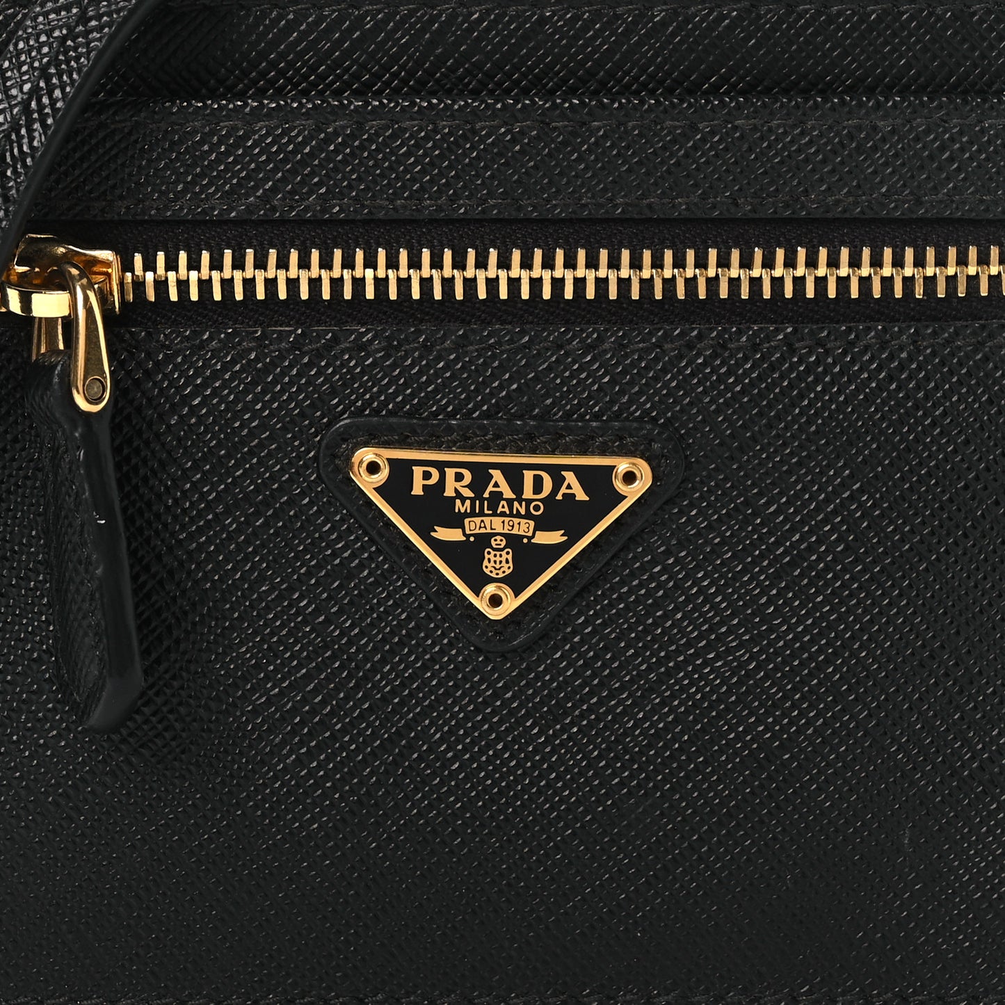 Saffiano Triangle Logo Card Holder On Strap Black