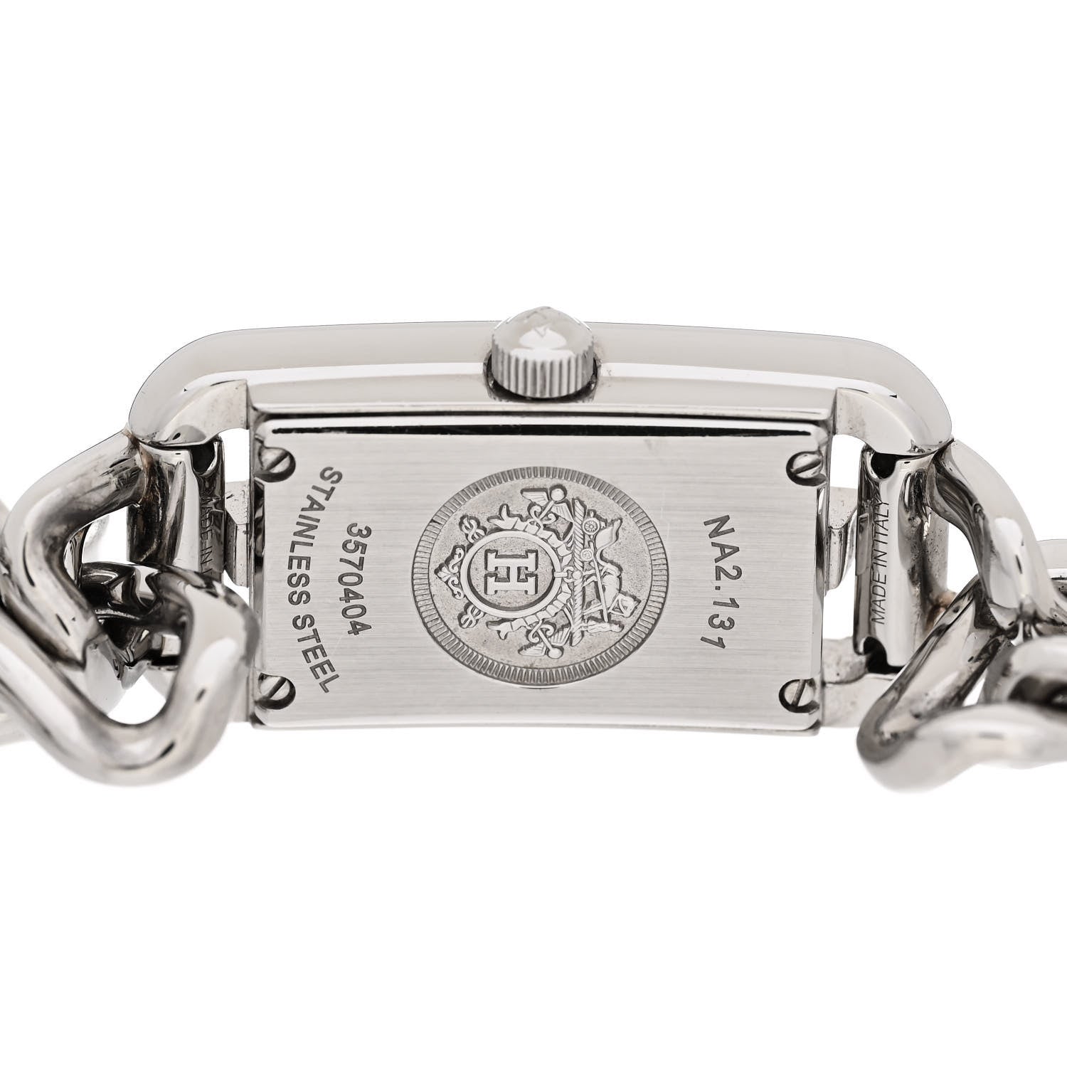 Hermes Stainless Steel Diamond 17mm Nantucket Jete De Diamants Quartz Watch 4 of 5