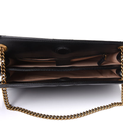 Gucci Azalea Calfskin Matelasse Heart Medium GG Marmont Slim Shoulder Bag Black 5 of 11