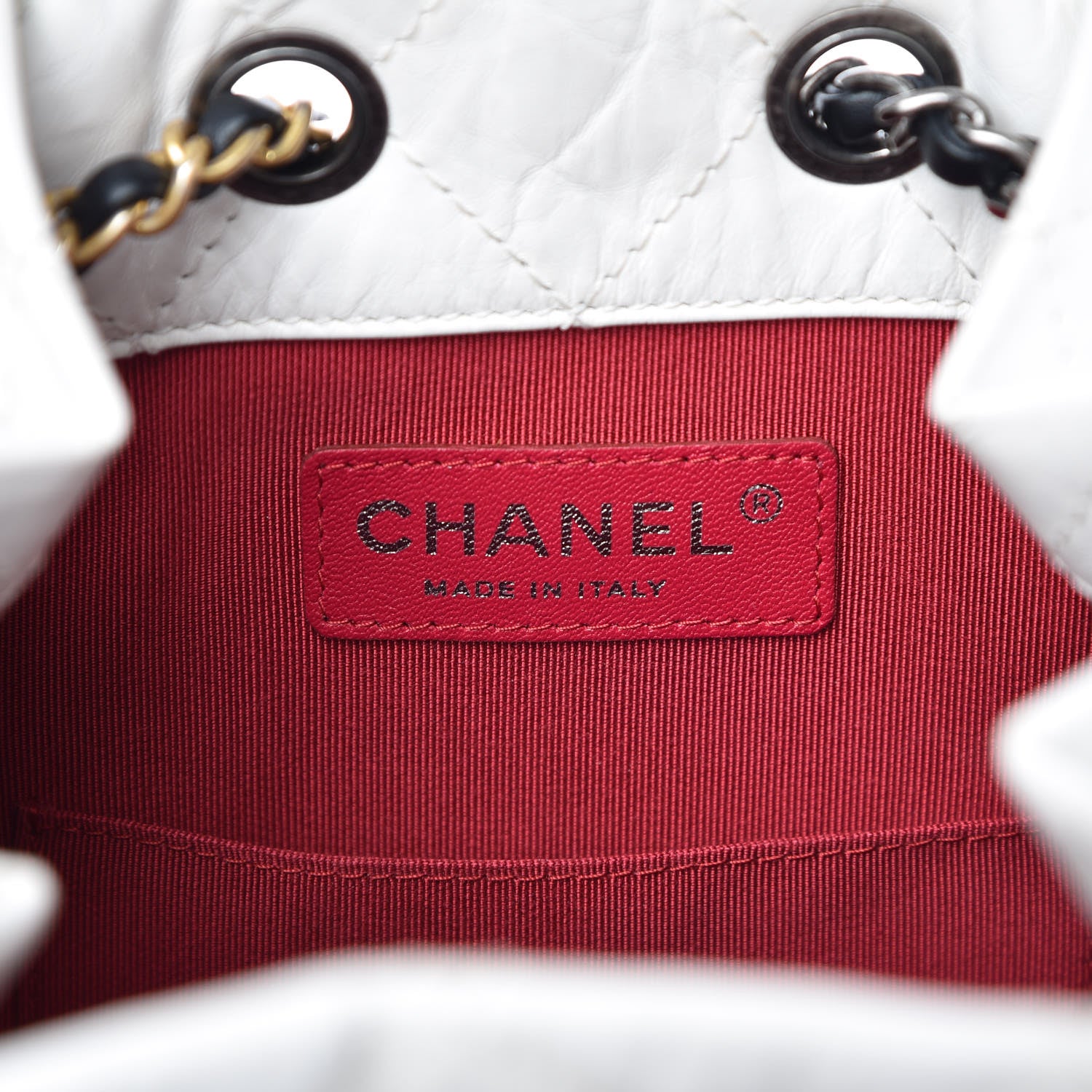 Chanel Aged Calfskin Quilted Small Gabrielle Backpack Black White 6 of 9