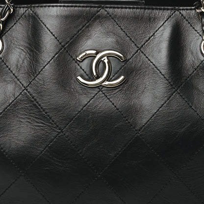 Chanel Glazed Calfskin Stitched Shopping Tote Black 8 of 10