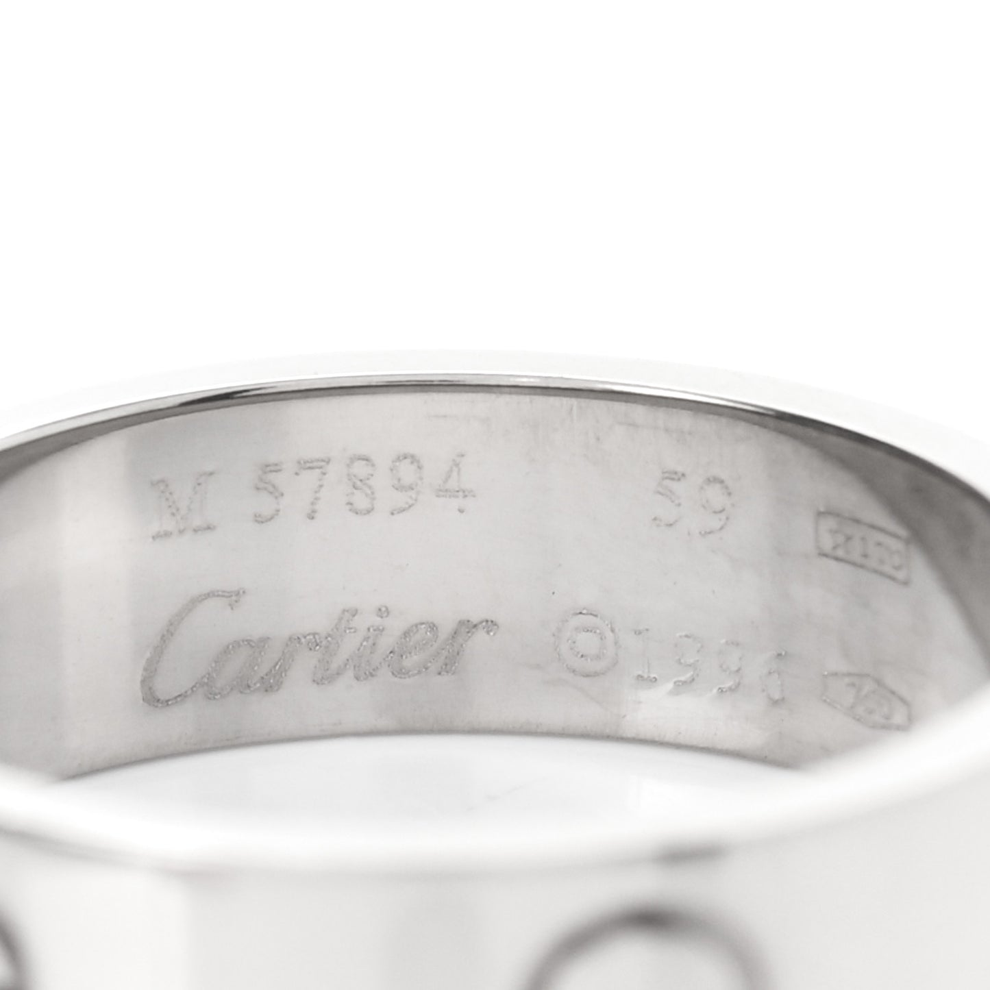 18K White Gold 5.5mm LOVE Ring 59 8.75