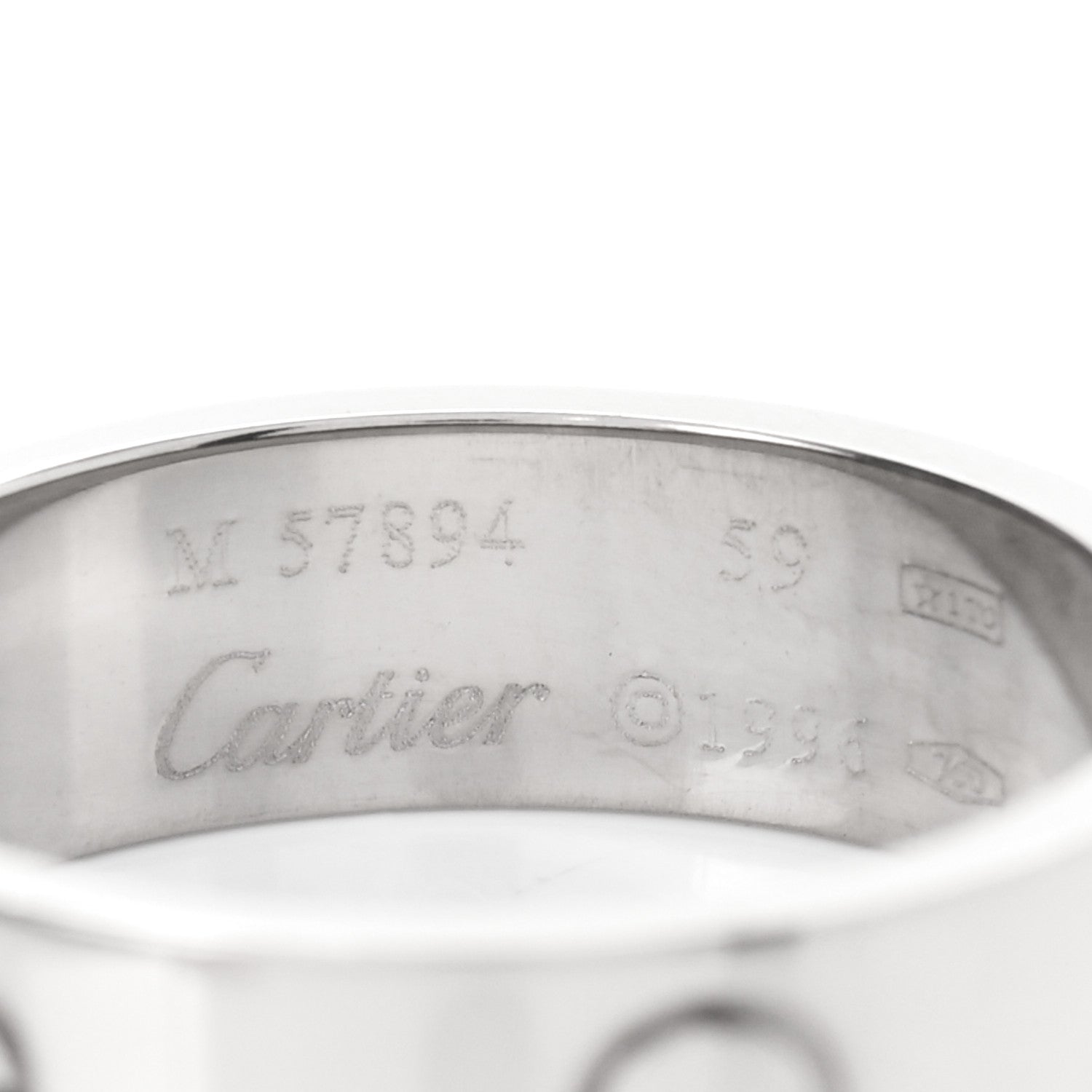 Cartier 18K White Gold 5.5mm LOVE Ring 59 8.75 4 of 4