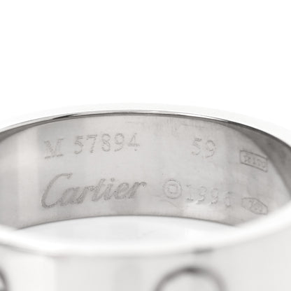 Cartier 18K White Gold 5.5mm LOVE Ring 59 8.75 4 of 4