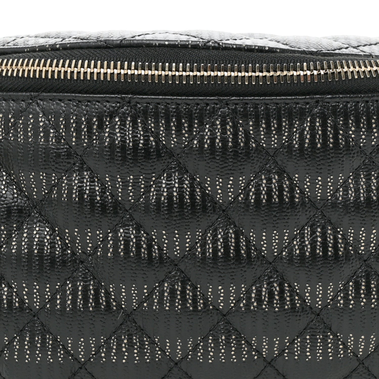 Chanel Metallic Caviar Striped Banane Waist Bag Fanny Pack Black Gold 8 of 12