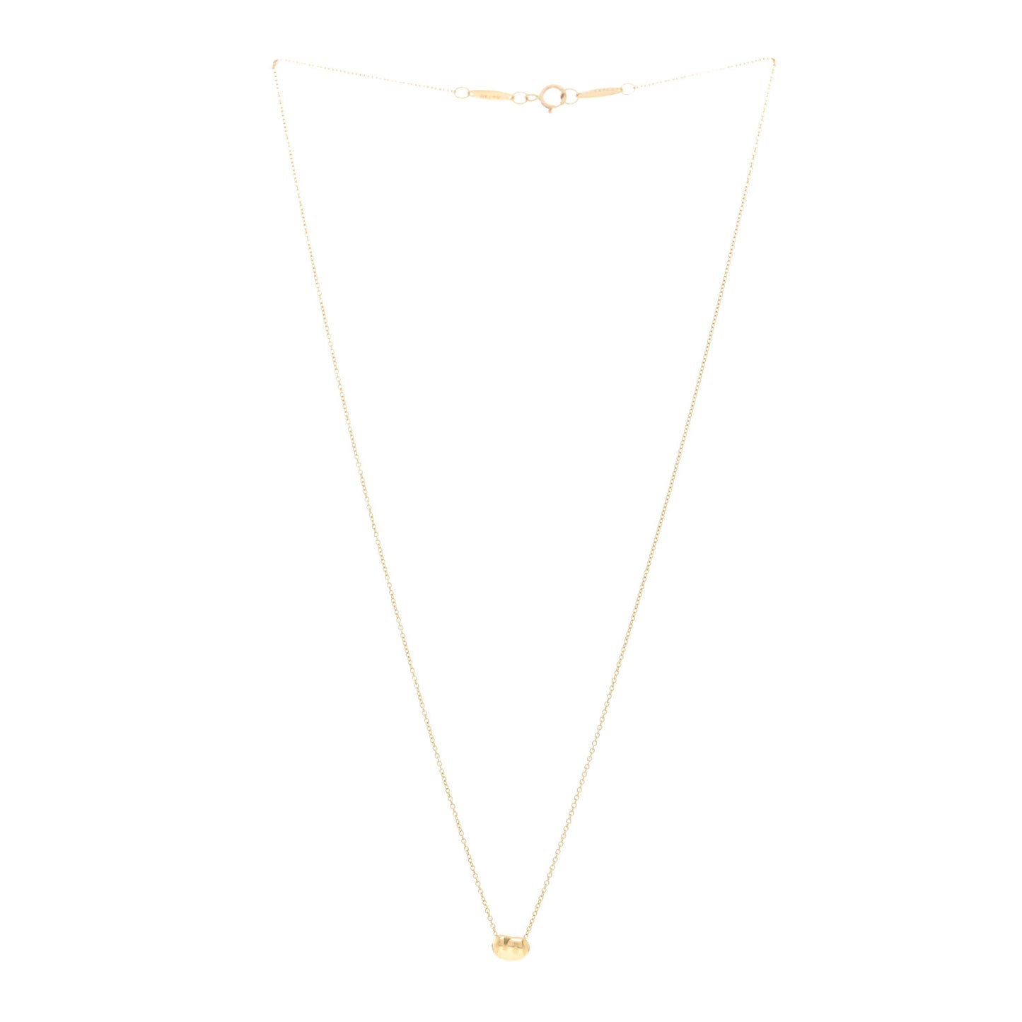 18K Yellow Gold 6.5mm Elsa Peretti Bean Pendant Necklace