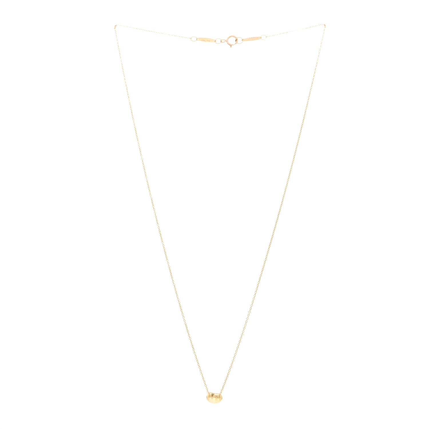 Tiffany 18K Yellow Gold 6.5mm Elsa Peretti Bean Pendant Necklace 3 of 4