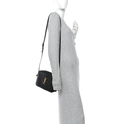 Saint Laurent Calfskin Matelasse Monogram Lou Camera Bag Black 2 of 10