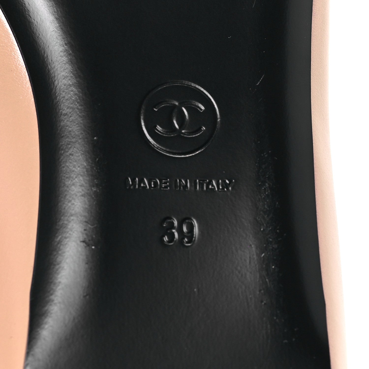 Chanel Lambskin Grosgrain Pearl Mary Jane Flats 39 Beige Black 6 of 9
