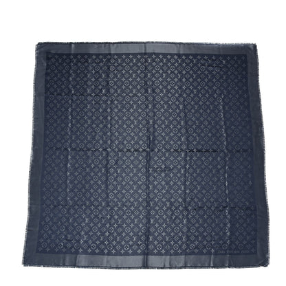 Louis Vuitton Silk Metal Wool Monogram Shawl Blue 1 of 4
