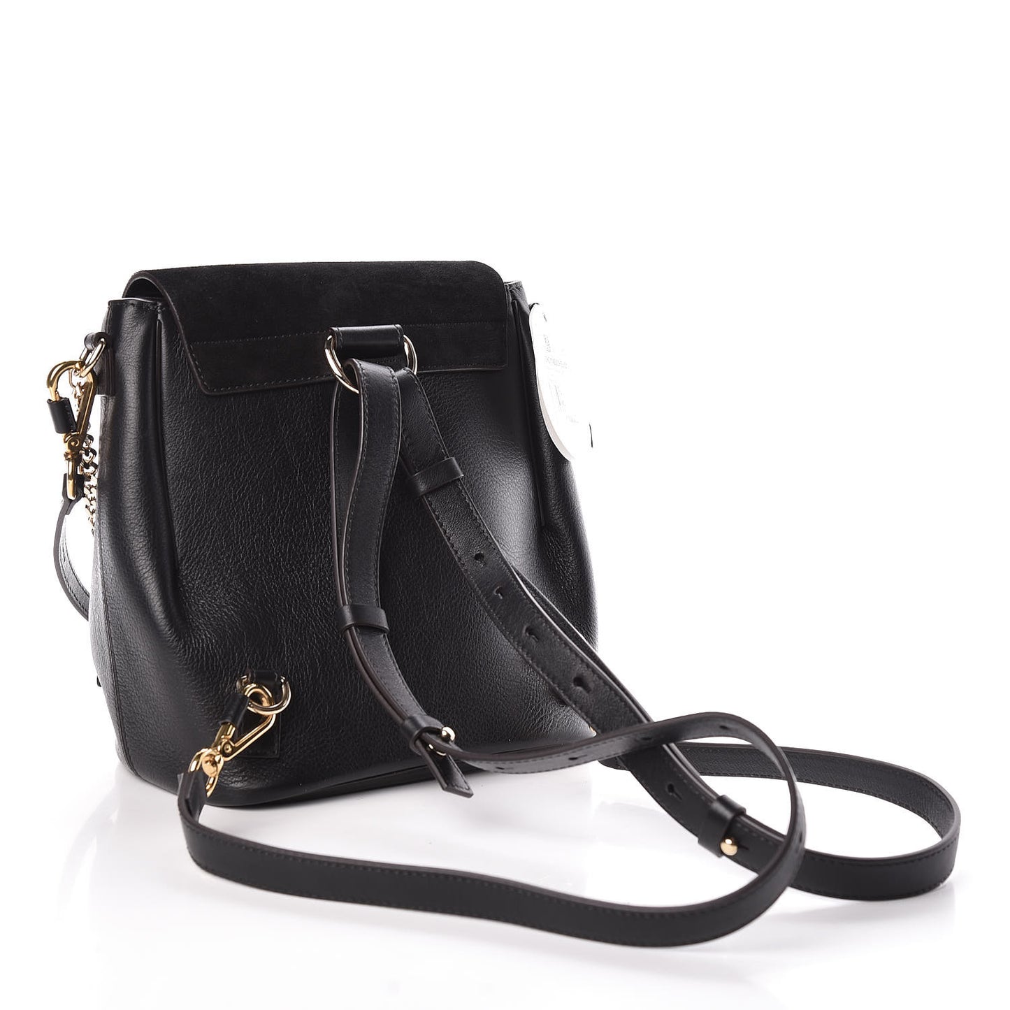 Suede Calfskin Small Faye Backpack Black