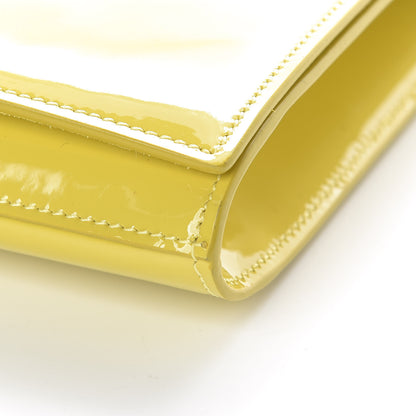 Saint Laurent Patent Calfskin Monogram Large Belle De Jour Clutch Yellow 9 of 9