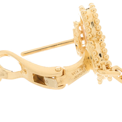 Van Cleef & Arpels 18K Yellow Gold Mother of Pearl 2 Motifs Magic Alhambra Earrings 4 of 4