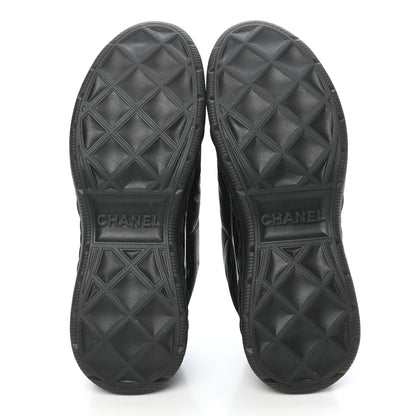 Chanel Nylon Suede Calfskin CC Sneakers 38.5 Black 5 of 8