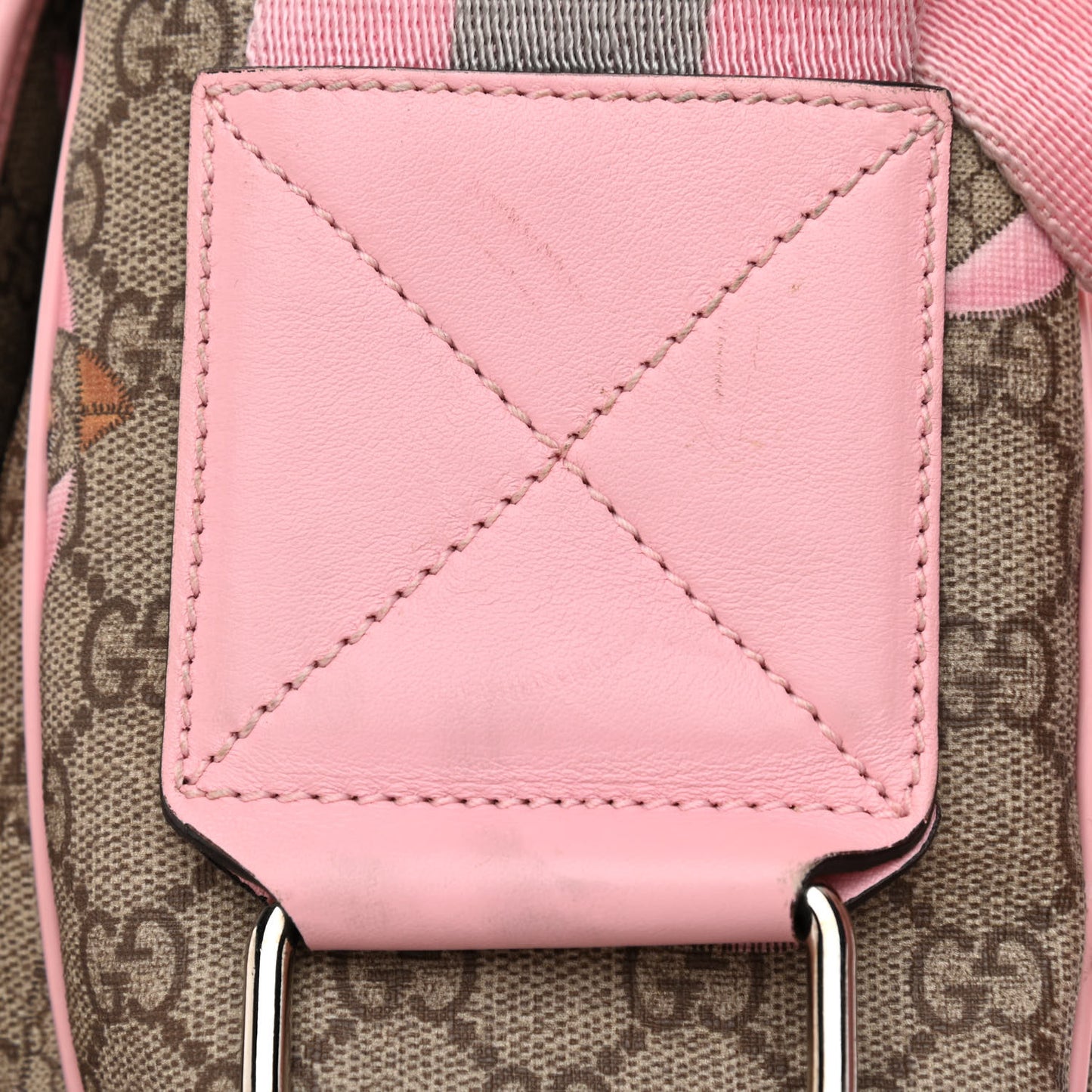 GG Supreme Monogram Zoo Birds Messenger Print Diaper Bag Pink