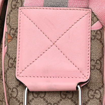 Gucci GG Supreme Monogram Zoo Birds Messenger Print Diaper Bag Pink 11 of 11