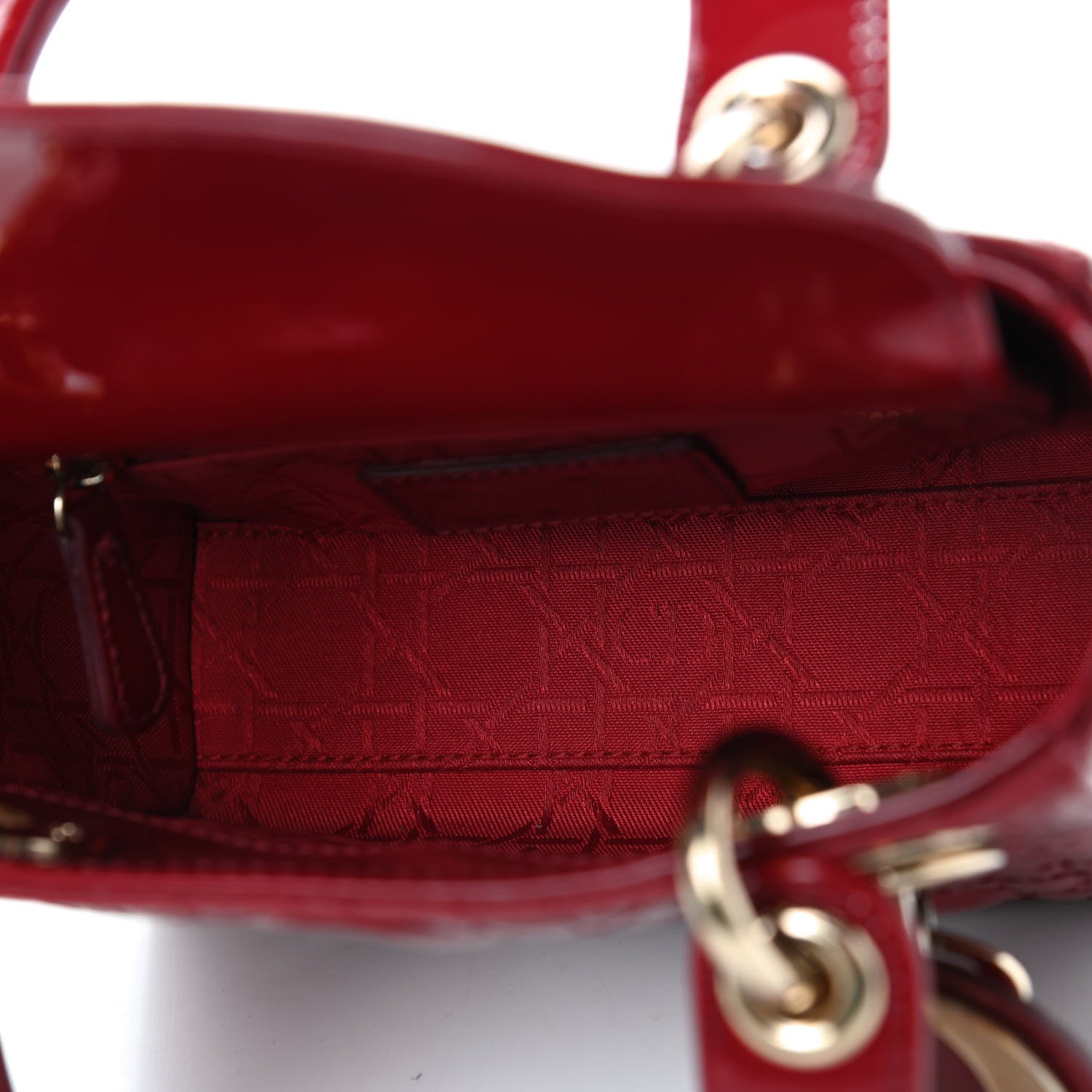 Christian Dior Patent Cannage Mini Lady Dior Red 4 of 4
