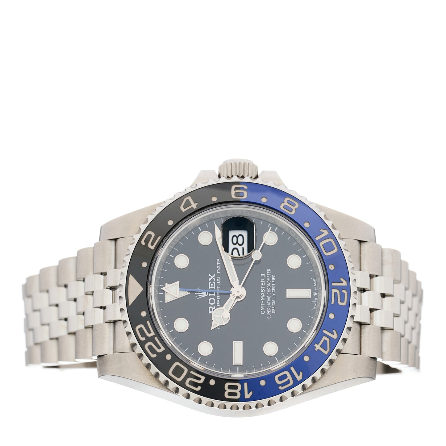 Stainless Steel 40mm Oyster Perpetual Date GMT Master Ⅱ Batgirl Watch 126710BLNR