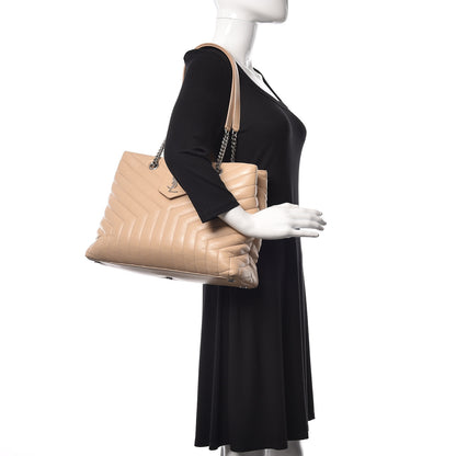 Saint Laurent Calfskin Y Quilted Monogram Large Loulou Shopper Nude Powder 2 of 12