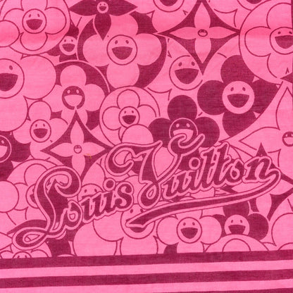 Louis Vuitton Cotton Takashi Murakami Cosmic Blossom Square Scarf Pink 2 of 3