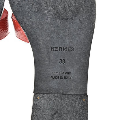 Hermes Patent Epsom Oran Sandals 38 Jasper Rouge 6 of 10