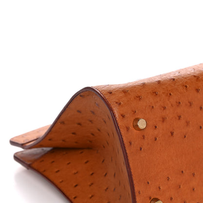 Hermes Ostrich Muzo Shoulder Bag Gold 9 of 12
