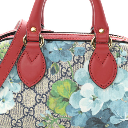 Gucci GG Supreme Monogram Blooms Mini Boston Navy Blue Hibiscus 8 of 10