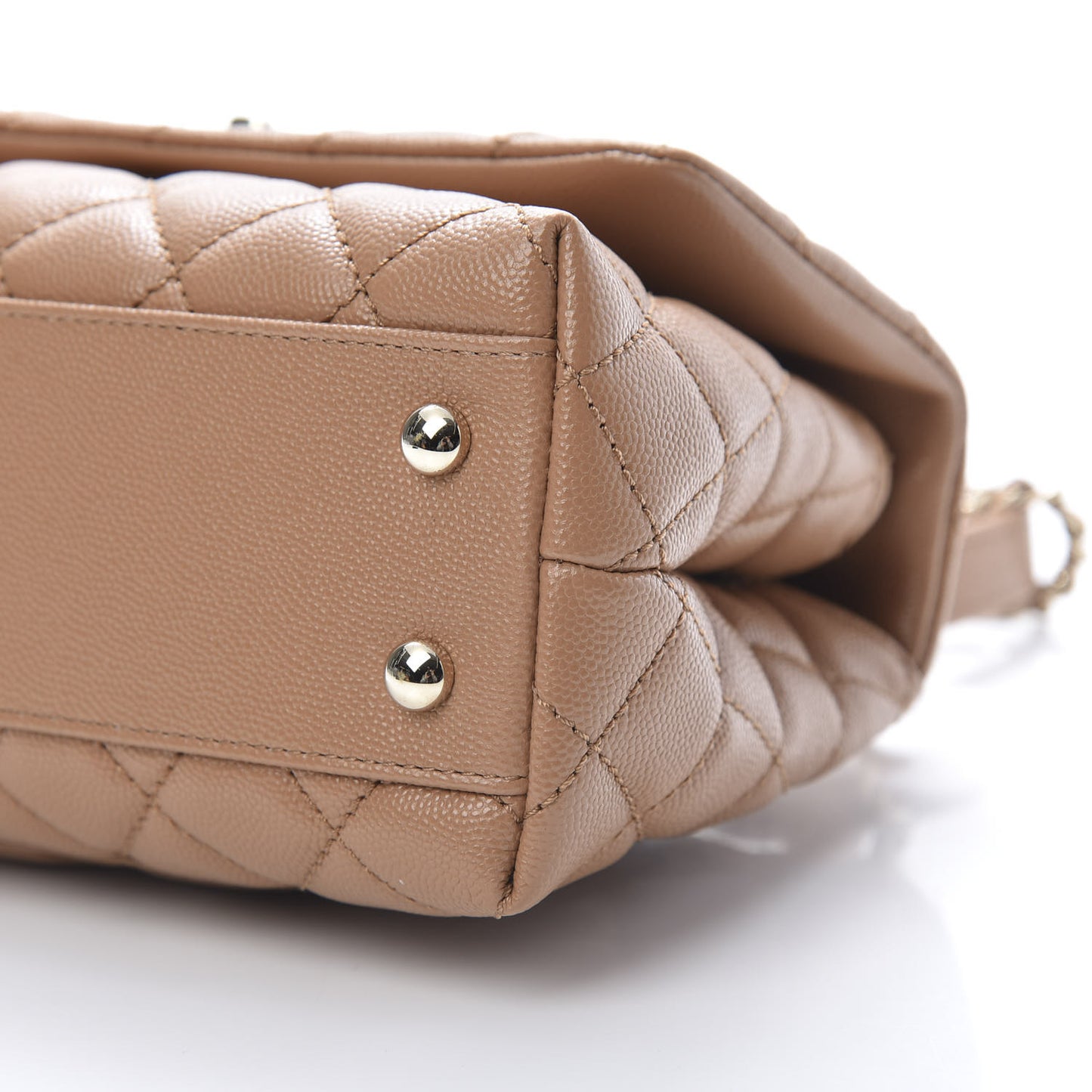 Caviar Quilted Lizard Embossed Mini Coco Handle Flap Brown