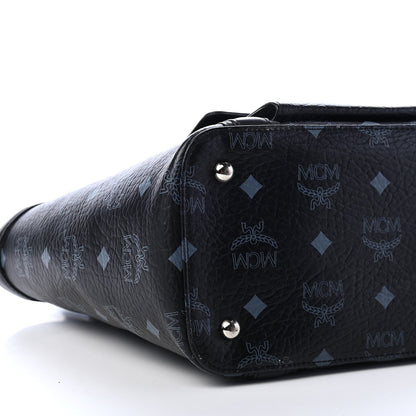 MCM Visetos Calfskin Top Handle Satchel Black 8 of 10