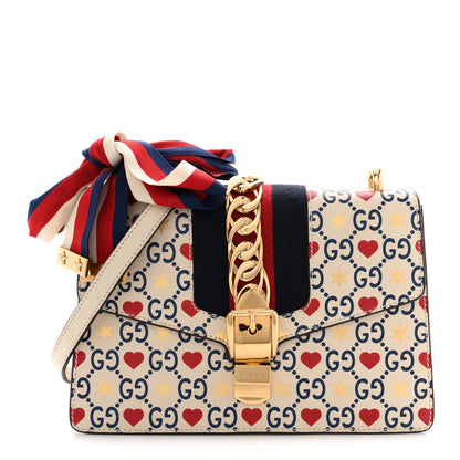 Gucci Calfskin Valentine's Day Exclusive Small Sylvie Top Handle Bag Ivory 1 of 15