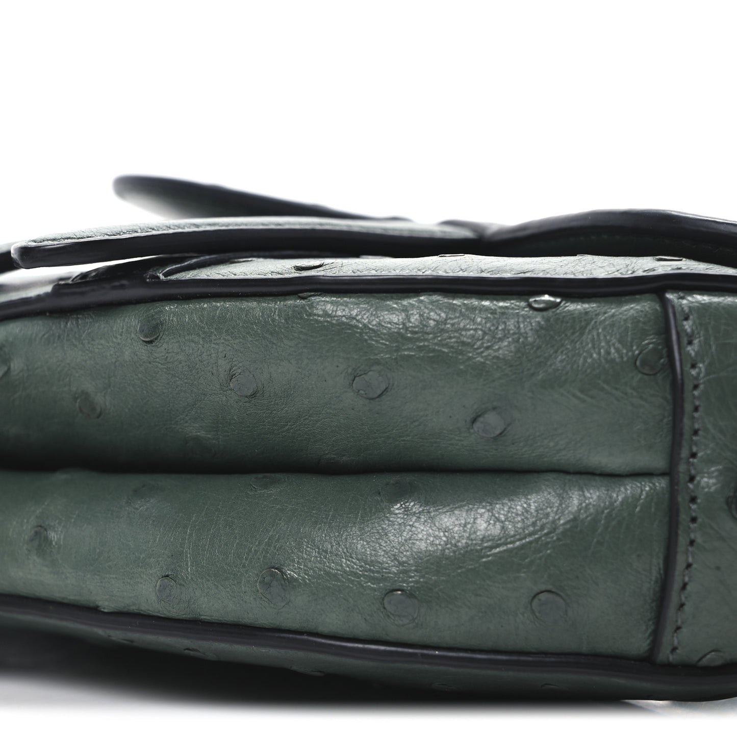 Ostrich Mini Saddle Bag Green