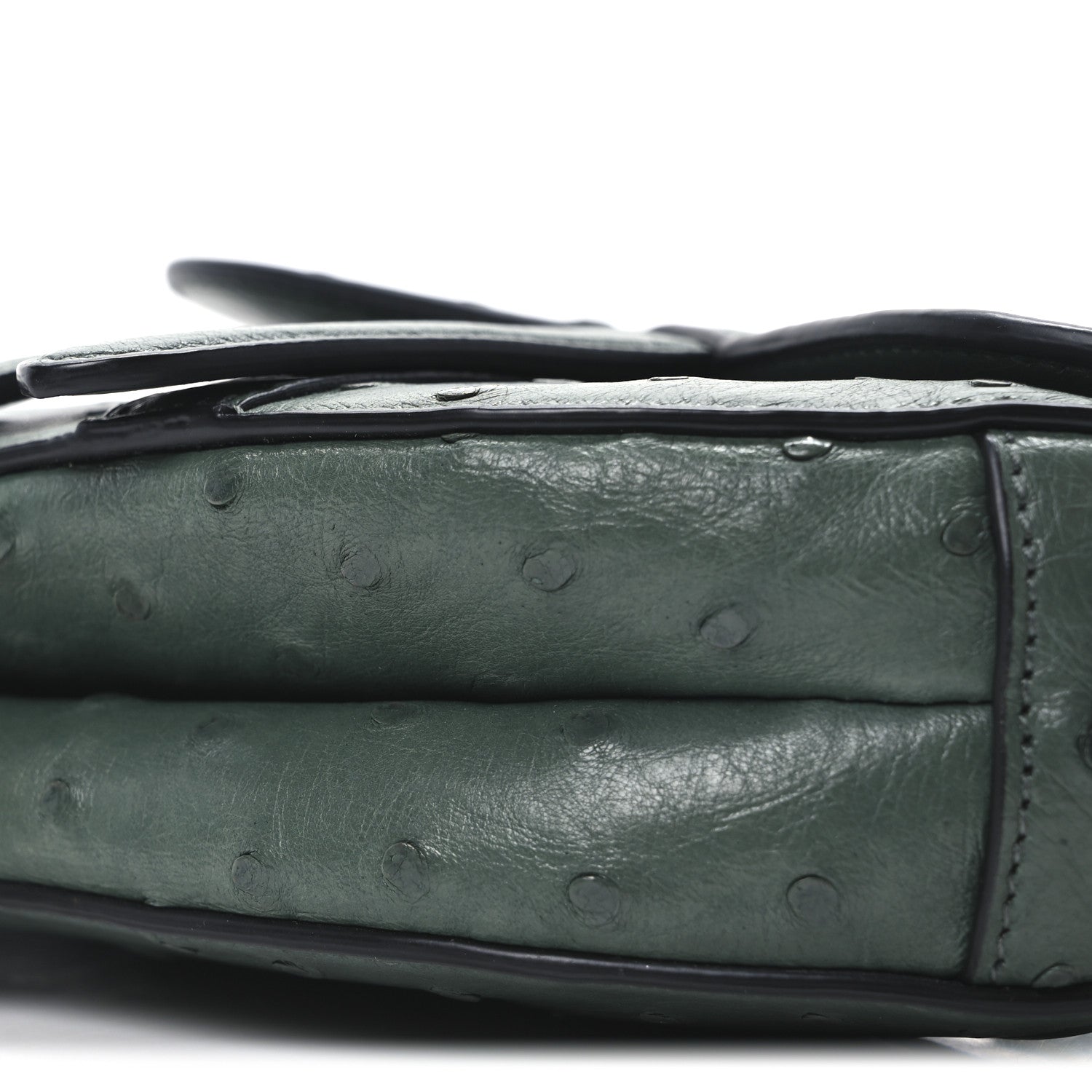 Christian Dior Ostrich Mini Saddle Bag Green 9 of 9