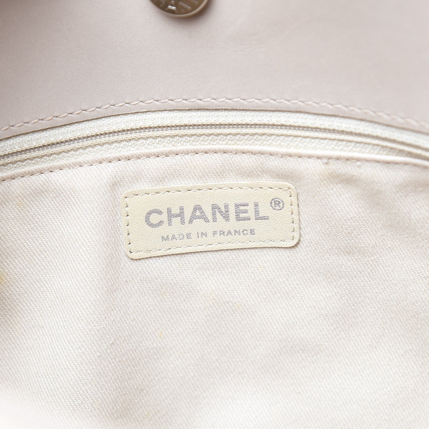 Chanel Calfskin Double Stitch Large Hamptons Shopping Tote Beige 6 of 14