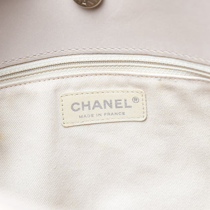 Chanel Calfskin Double Stitch Large Hamptons Shopping Tote Beige 6 of 14
