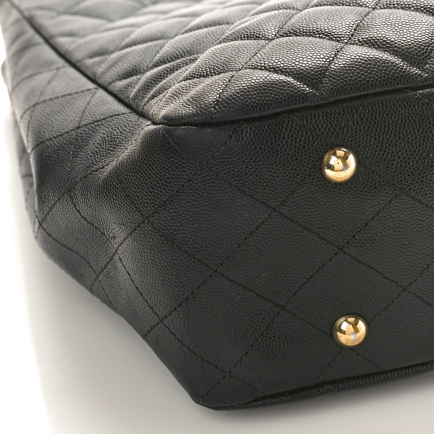 Caviar Quilted Large Shopping Tote Black