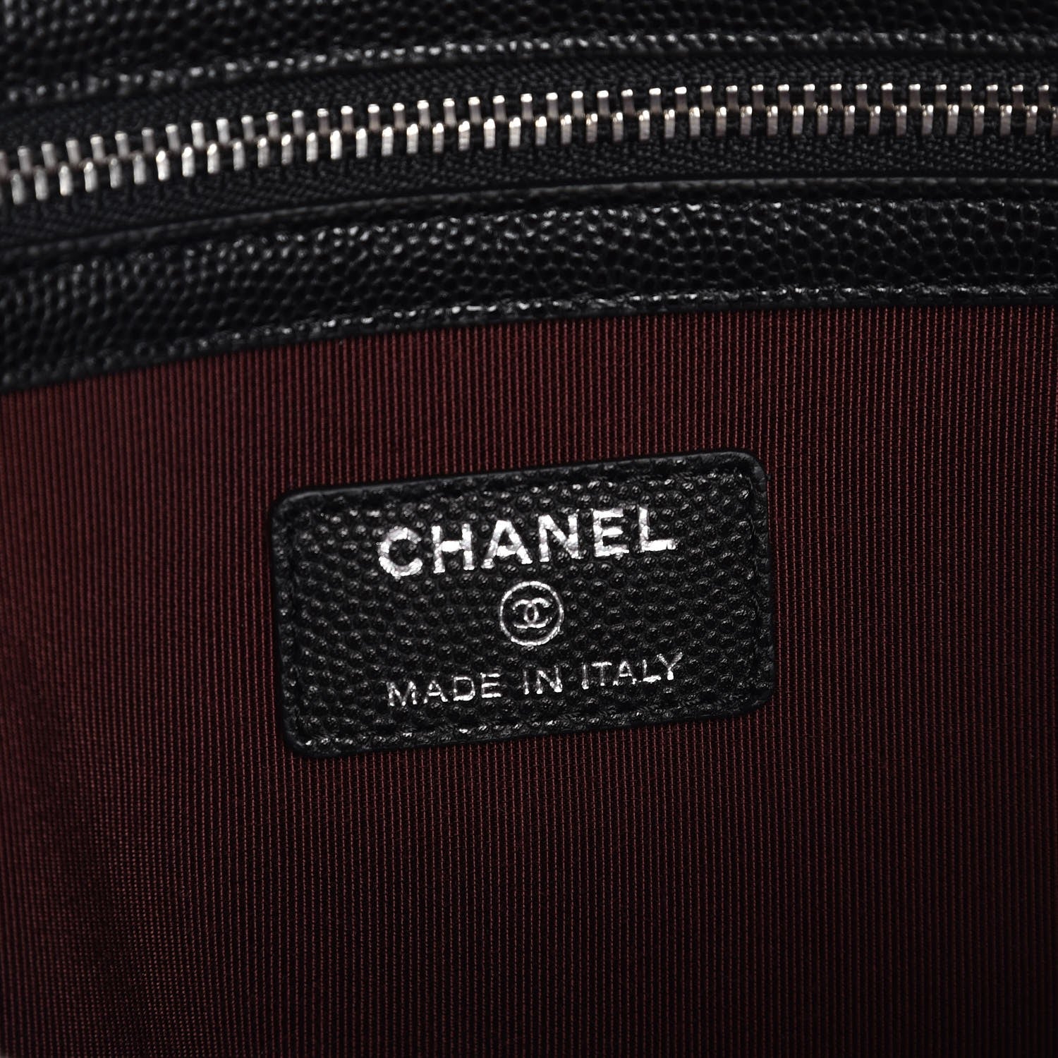 Chanel Caviar Chevron Quilted Large Cosmetic Case Black 6 of 8