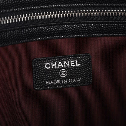 Chanel Caviar Chevron Quilted Large Cosmetic Case Black 6 of 8