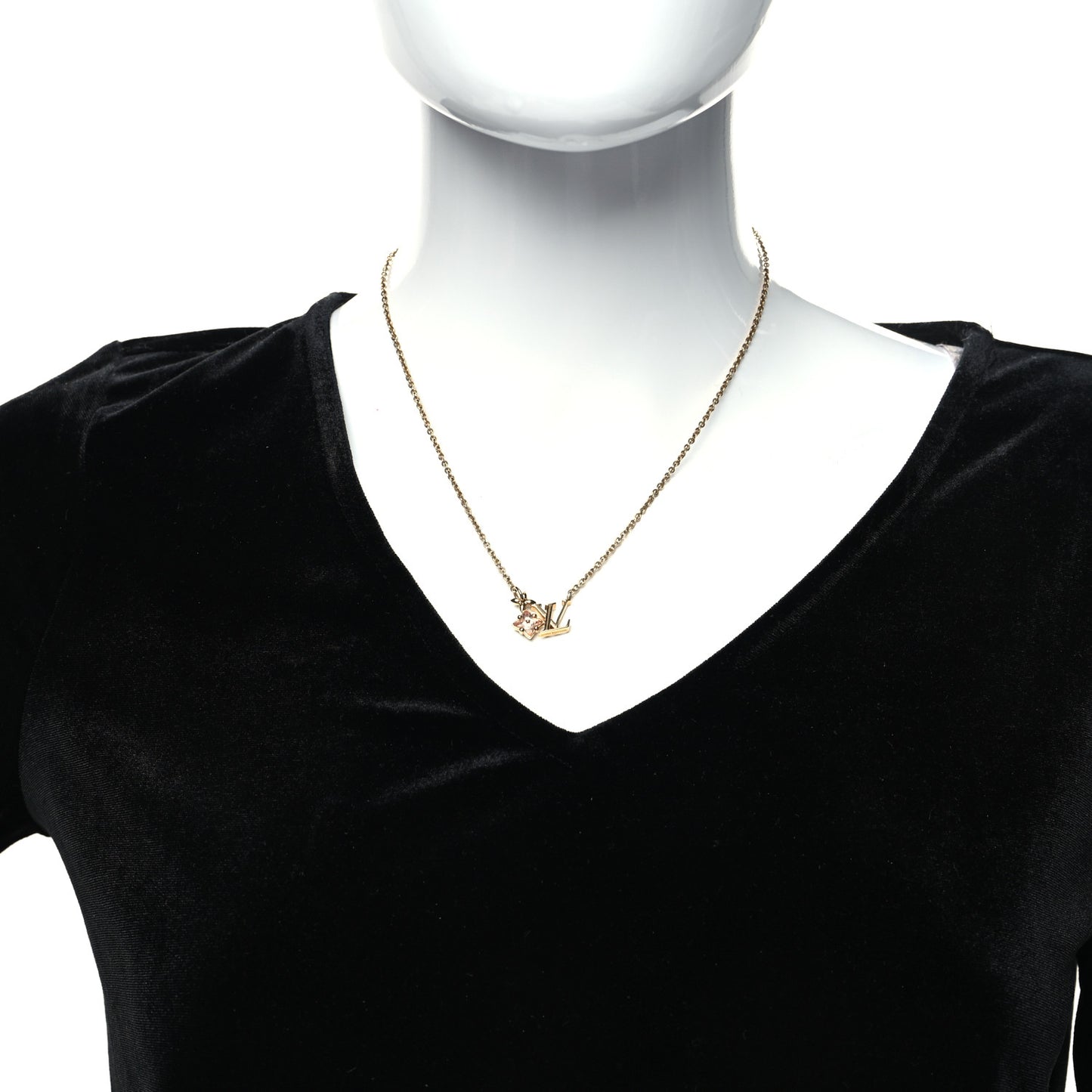 Crystal Loulougram Necklace Gold