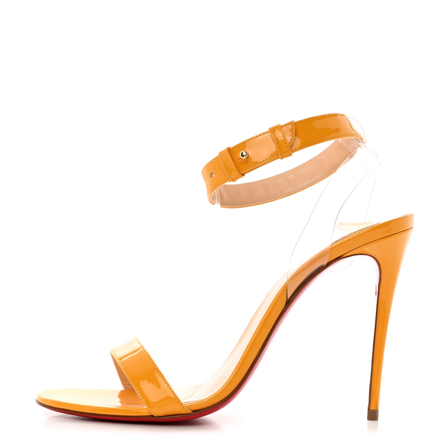 Christian Louboutin Patent PVC Jonatina 100 Sandals 38.5 Topaz Transparent 1 of 8