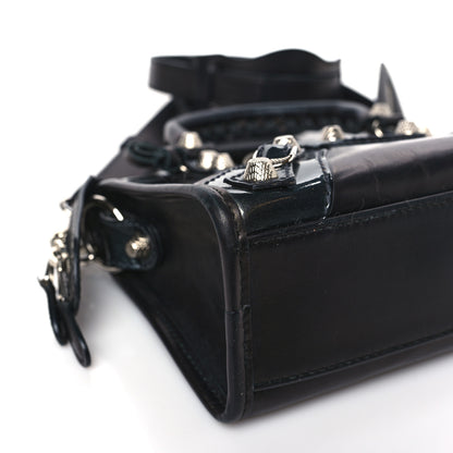 Balenciaga Smooth Calfskin Metallic Patent Giant 12 Silver Hardware Mini City Black Gris 8 of 9