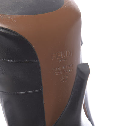 Fendi Vitello Lucido Stretch Fabric Logo Rockoko 105mm Sock Boots 37 Black White 6 of 10