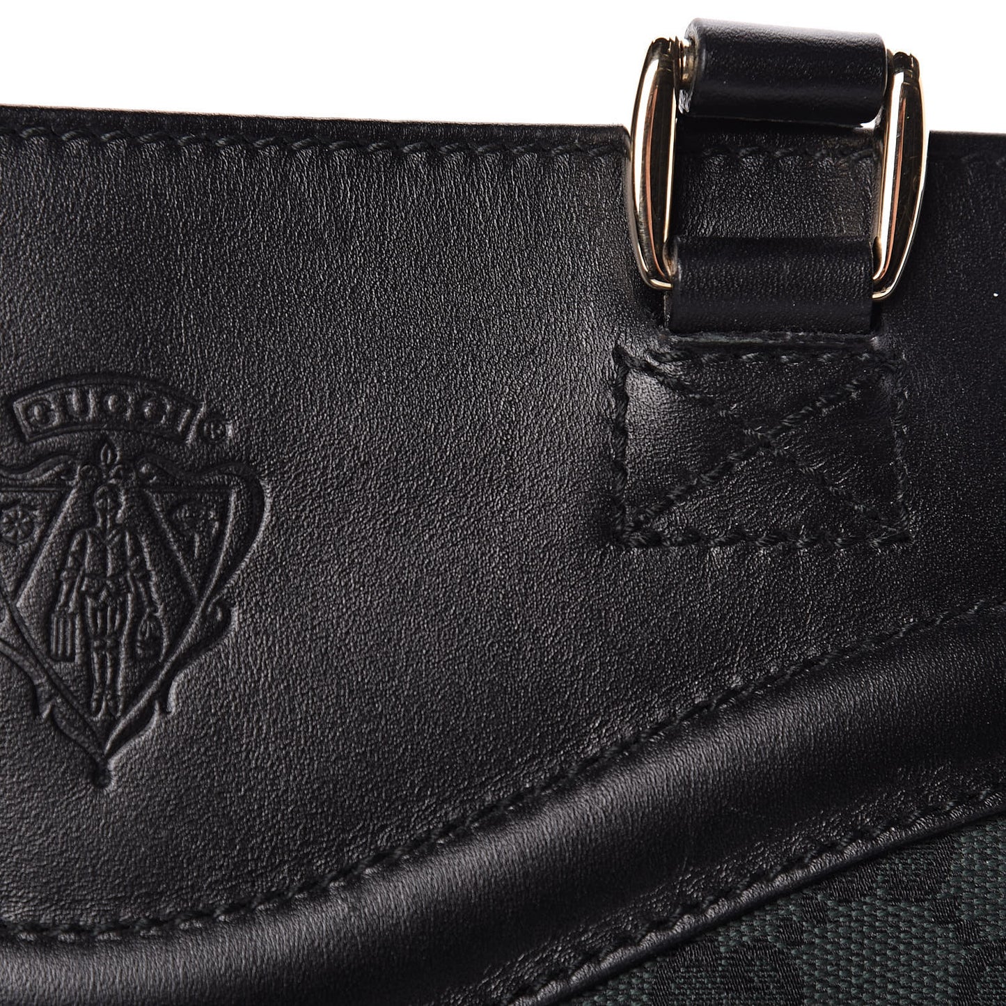 Monogram Crest Tote Green Black